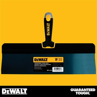 DEWALT 16" Blue Steel Big Back Taping Knife - Soft Grip Handle - Chrome End  2-188
