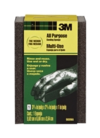 3M Small Area Sanding Sponge, 908NA, 3.75 in x 2.625 in x 1 in, Fine/Medium BOX OF 24 EA (50038)