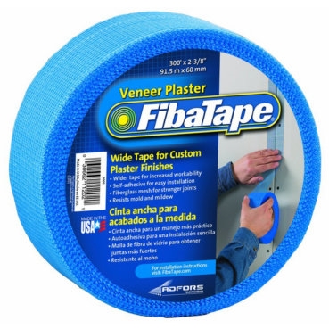 FibaTape Extra Strength Self Adhesive Drywall Mesh Tape  FibaTape Veneer Plaster Joint Tape, Blue, 2-3/8-In. x 300-Ft