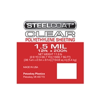 STEELCOAT 1.5 MIL Clear Plastic Sheeting - 12' X 200'