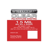 STEELCOAT 1.5 MIL Clear Plastic Sheeting - 8' 4" X 200'