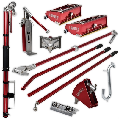 Level 5 Drywall Tools Full Set (Configurable) level 5 taper, level 5 pump, level 5 boxes, level 5 corner finisher, level 5 box handle, level 5 corner box