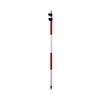 red and white aluminum prism pole with dual graduation marks