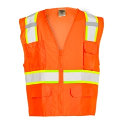 Kishigo Orange Solid Front with Mesh Back Vest