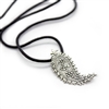 Pendent in a shape of a cashmere made in silver with leather cord.