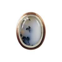 Navin Ring photo. Sterling silver, copper and dendrite agate.