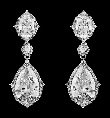 CZ Teardrop Earrings