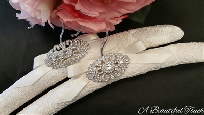 Alencon Lace with Beautiful Crystal Brooch - Sold Out!