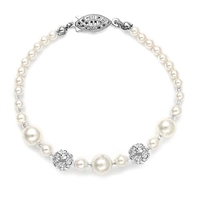 Pearl and Crystal Ball Bracelet