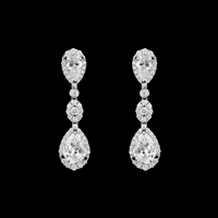 CZ Teardrop Earrings