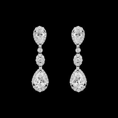 CZ Teardrop Earrings