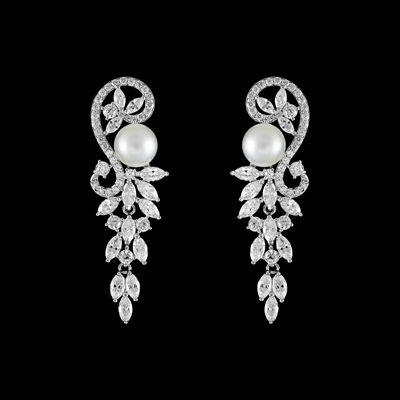 Crystal and Pearl Earrings