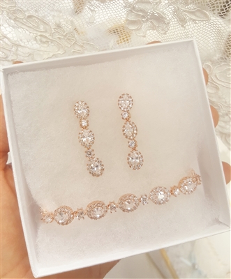 Three Tier Earrings and Bracelet