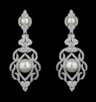 Crystal and Pearl Chandelier Earrings