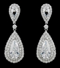 Large Tear Drop CZ Earrings