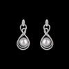 Swirl Pearl and CZ Earrings