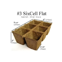 COW POTS 100% BIODEGRADABLE  3 INCH SQUARE, 6 CELL TRAY, EACH