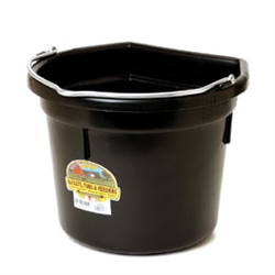 MILLER P22FBBLACK FLAT BACKED PLASTIC BUCKET, 22 QUART, BLACK