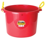 MILLER PSB70RED 70 QUART PLASTIC MUCK BUCKET W/ ROPE HANDLES , RED