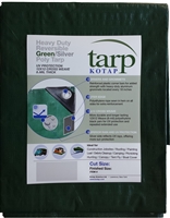 KOTAP HEAVY DUTY TARP 10X12 FT GREEN/SILVER 8 MIL