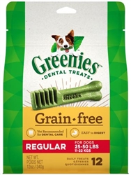 GREENIES DOG TREAT GRAIN FREE REGULAR 12OZ