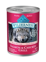 BLUE BUFFALO WILDERNESS SALMON & CHICKEN GRILL ADULT DOG 12.5OZ - CASE OF 12