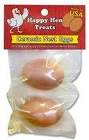 HAPPY HEN CERAMIC NEST EGGS 2PK BROWN