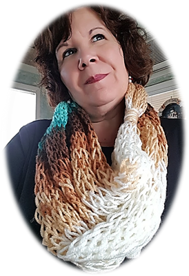 Infinity Scarf - Browns, Turquoise, Cream