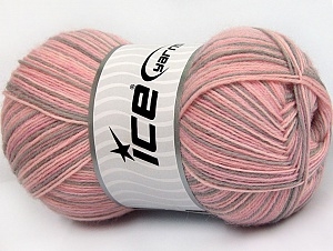 7303 Magic Sock Yarn  -    Pink Shades Light Camel