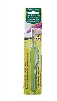 2.25mm (B)  Clover Amour Crochet Hook with Cushion Grip