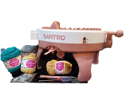 48 Needle SANTRO Knitting Machine. Used for making Scarves, Hats, Tubes and Flat Panels with a multitude of possibilities.