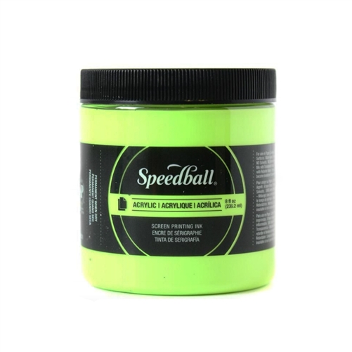 Speedball Permanent Acrylic Ink - Fluorescent Lime Green - 8 oz.