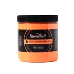 Speedball Permanent Acrylic Ink - Fluorescent Orange - 8 oz.