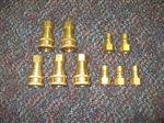 1/4" M-F BRASS QUICK DISCONNECTS, W/ STAINLESS STEEL TIPS, SET OF 5