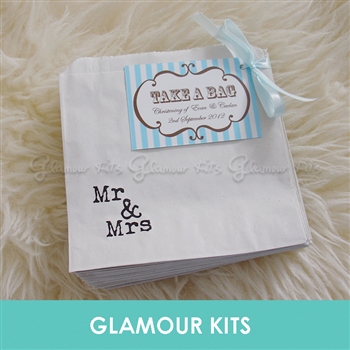 PERSONALISED MR& MRS CANDY BAGS - STRIPE