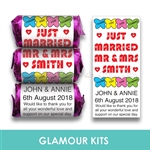 100 PERSONALISED MINI LOVE HEART SWEETS-MR & MRS BUTTERFLY