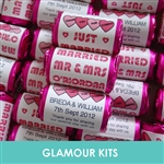 100 ROLLS PERSONALISED MINI LOVE HEART SWEETS- HOT PINK