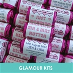 100 ROLLS PERSONALISED MINI LOVE HEART SWEETS- BABY PINK