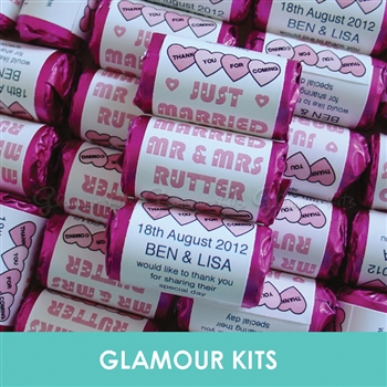 100 ROLLS PERSONALISED MINI LOVE HEART SWEETS- BABY PINK
