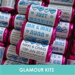 100 ROLLS PERSONALISED MINI LOVE HEART SWEETS- BABY BLUE