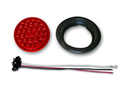 4" 24-LED Taillight Push-In with Pigtail & Grommet - Red