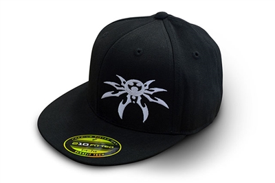 Spyder Logo FlexFit Flatbill Hat - Black - Small/Medium