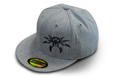 Spyder Logo FlexFit Flatbill Hat - Ash Grey - Large/X-Large