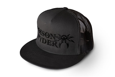 Poison Spyder Logo Flatbill Snap-Back Hat - Gray & Black