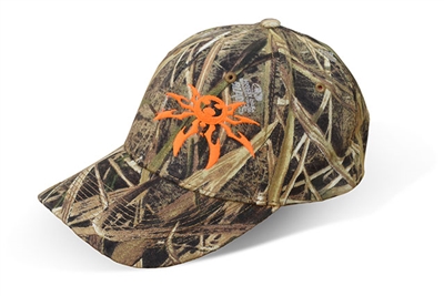 Spyder Logo Adjustable Ball Cap - Orange on Mossy Oak Camo