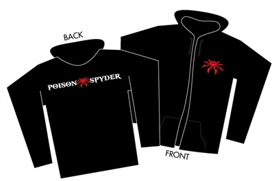 Poison Spyder Logo Black Zip-Up Hoodie - Small