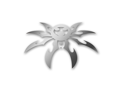 Medium Spyder Decal 6" X 9" - Silver