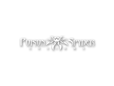 Medium Poison Spyder Customs Logo Decal 12" - White