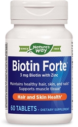 Nature's Way - Biotin Forte 3 mg with Zinc - 60 tabs