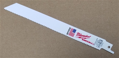 Milwaukee Sawzall Blade - 8" - 10/14 TPI Wood & Metal Cutting Reciprocating Saw Blade